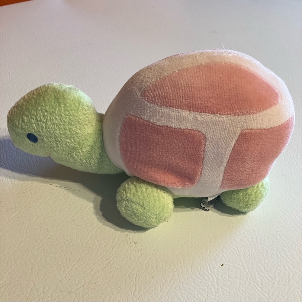 Little Me Plush Turtle with Pink and Green
